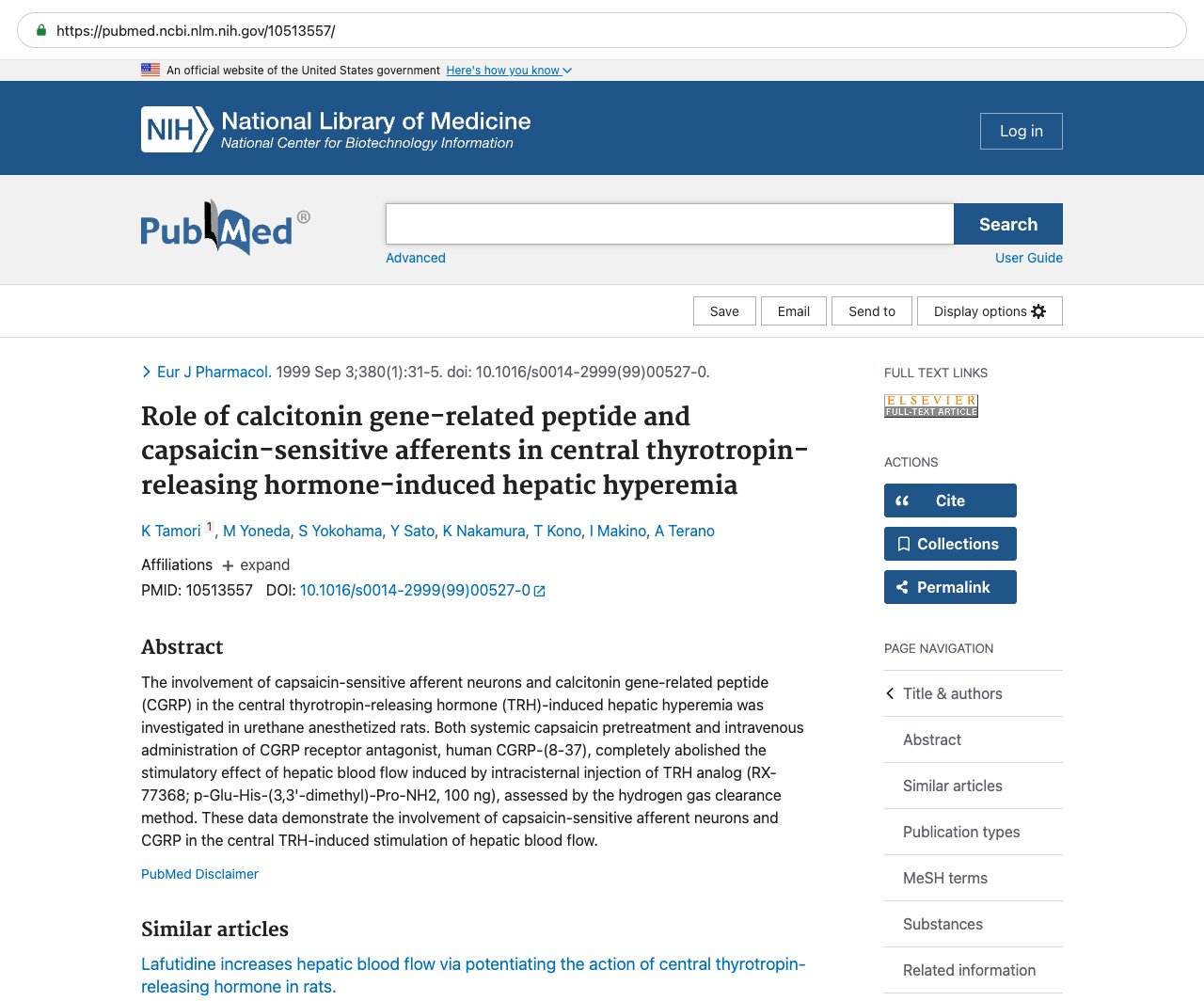 Screenshot — PubMed 10513557
