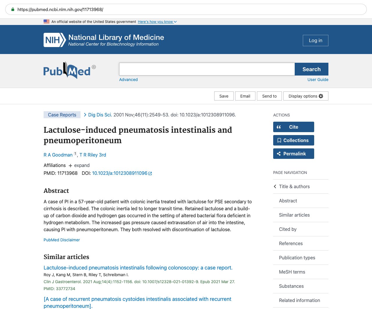 Screenshot — PubMed 11713968