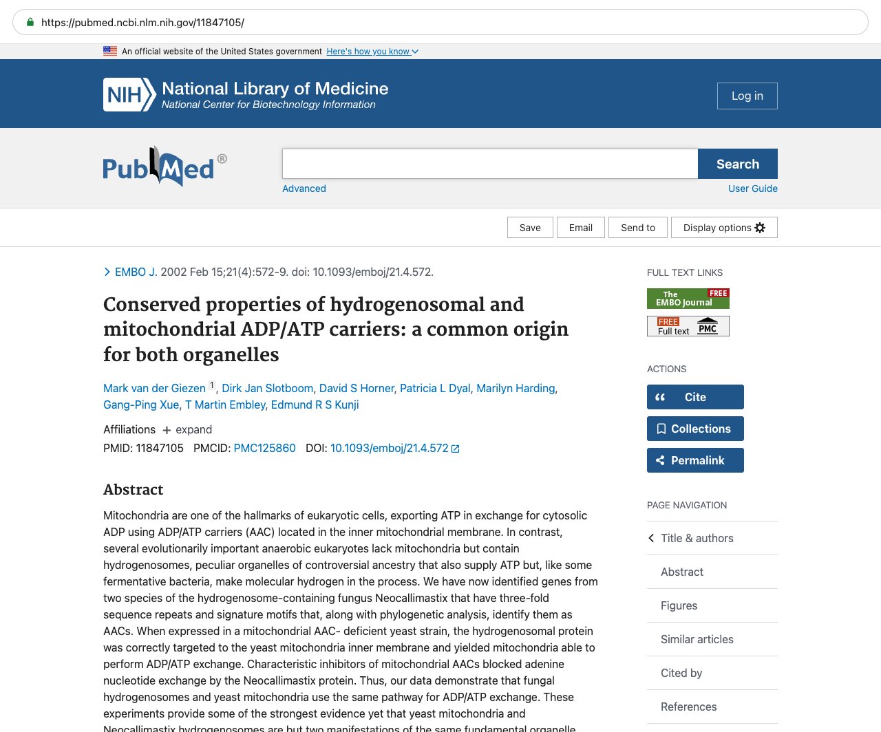 Screenshot — PubMed 11847105