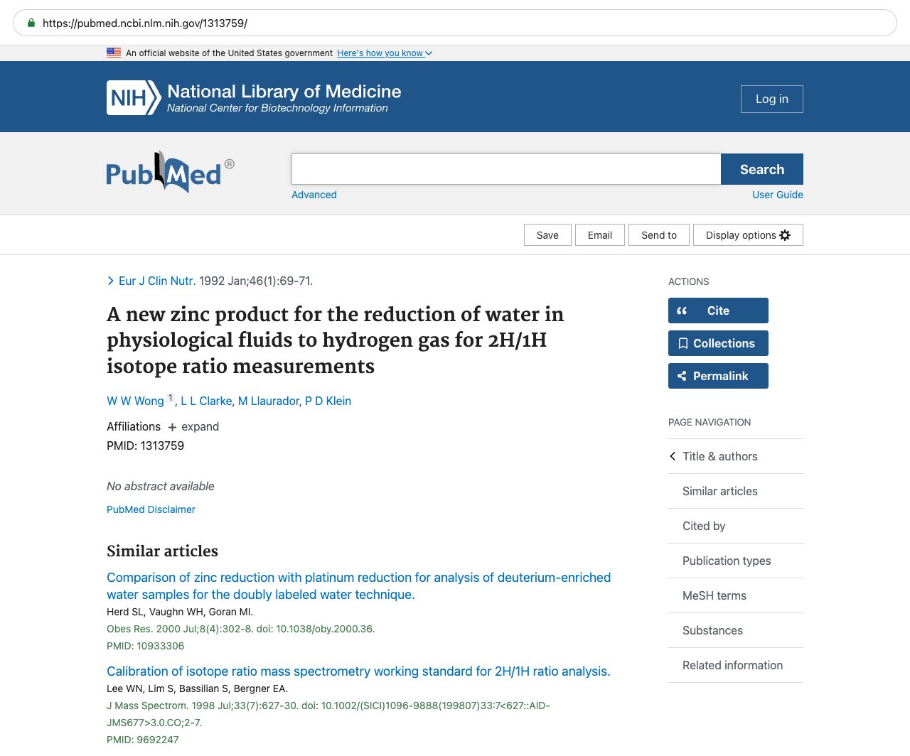Screenshot — PubMed 1313759