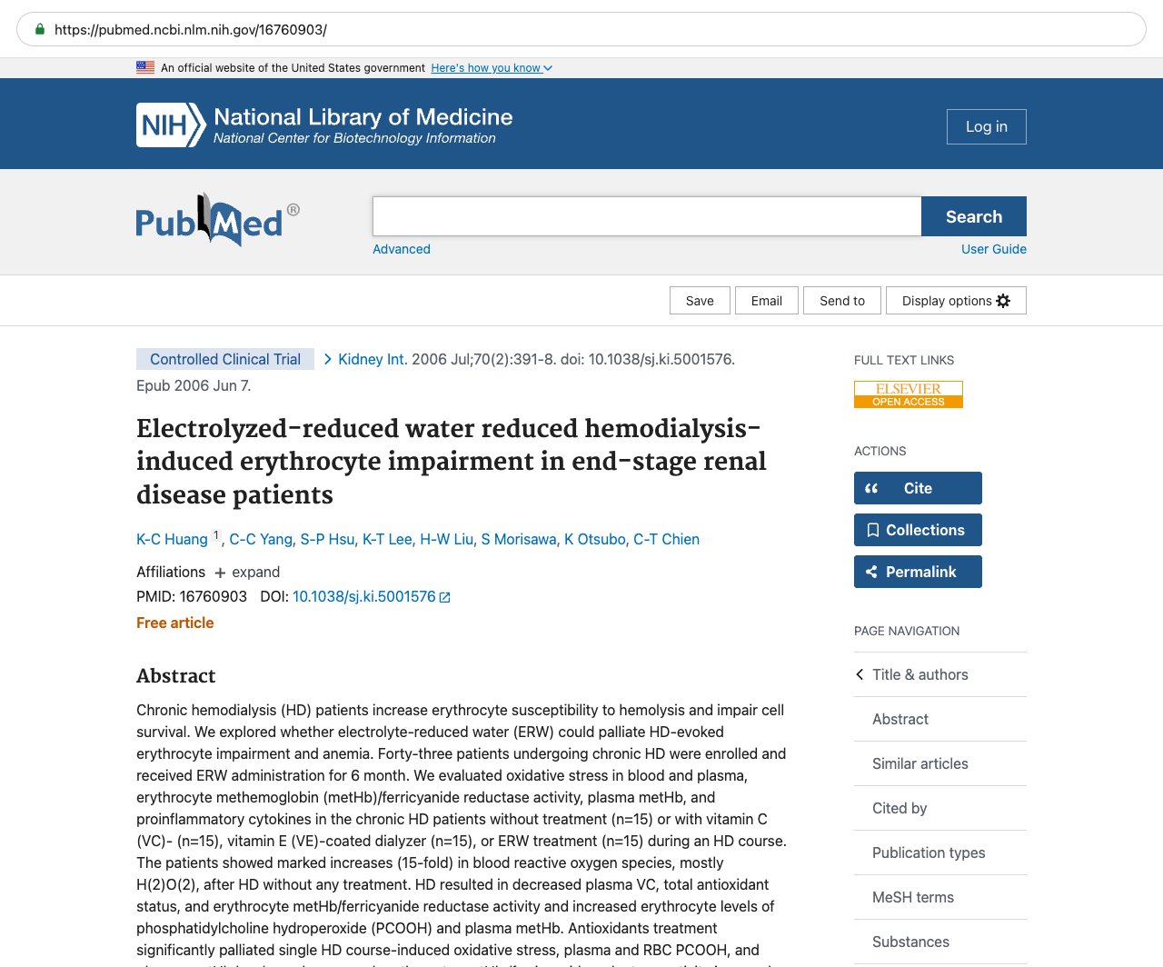 Screenshot — PubMed 16760903