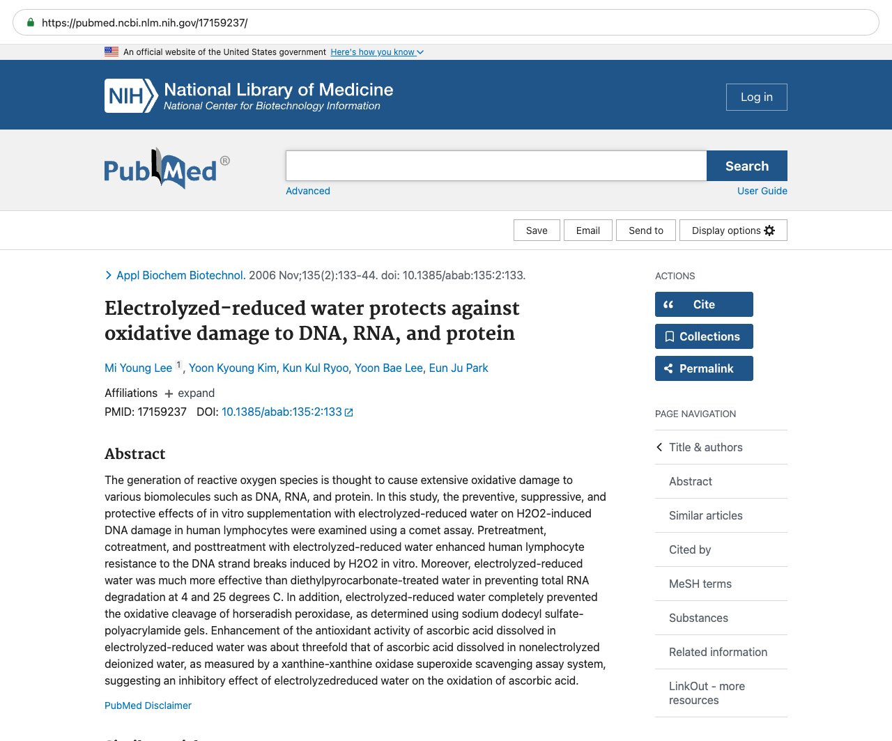 Screenshot — PubMed 17159237