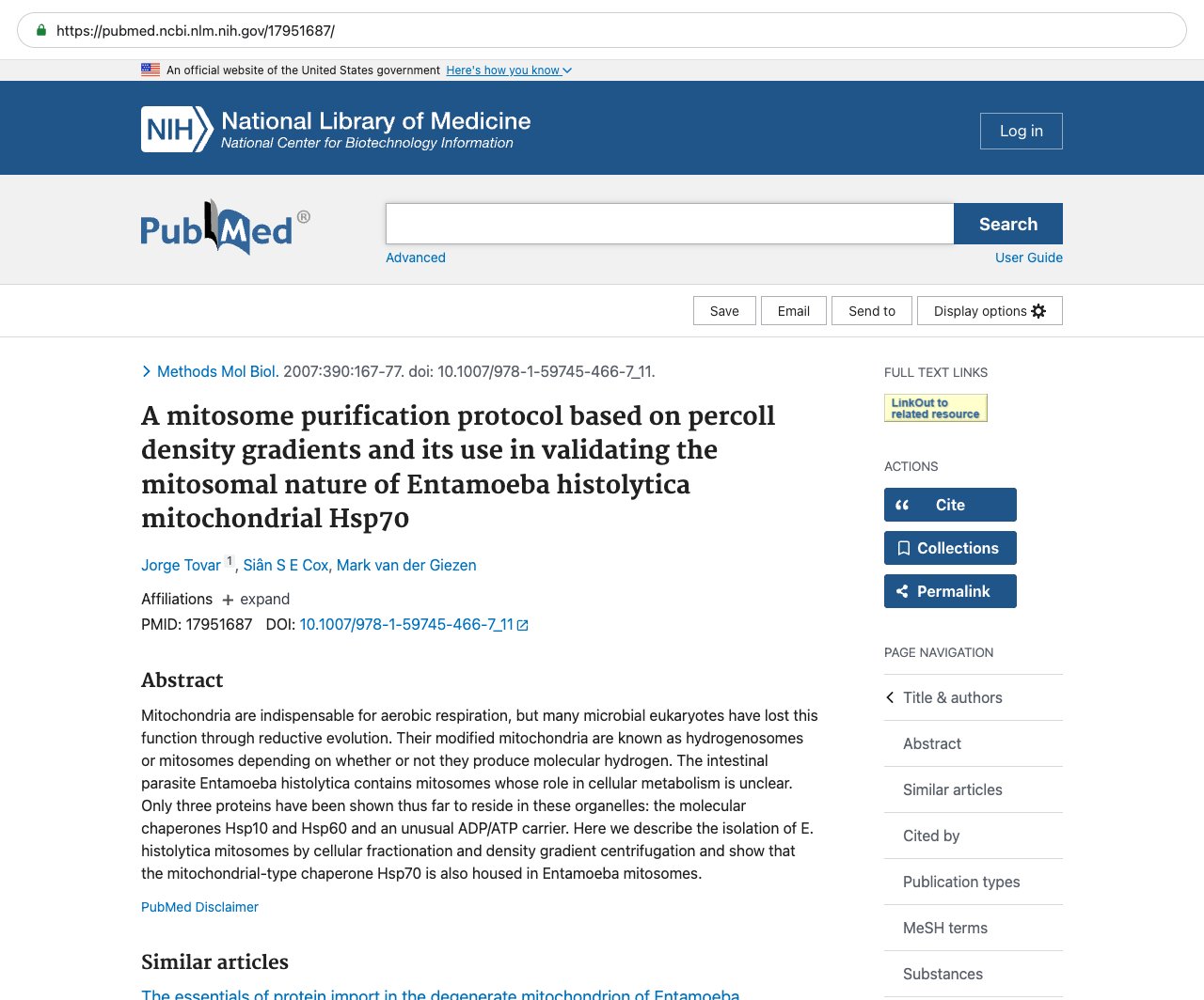 Screenshot — PubMed 17951687
