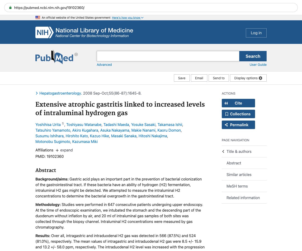 Screenshot — PubMed 19102360