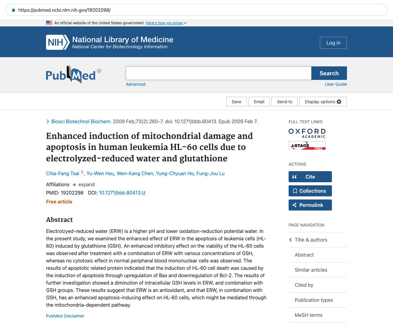 Screenshot — PubMed 19202298