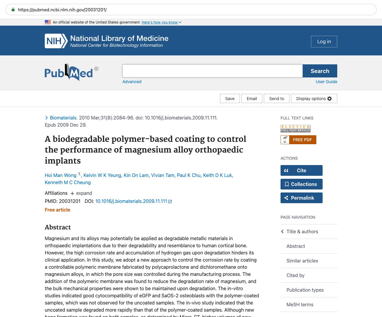 Screenshot — PubMed 20031201