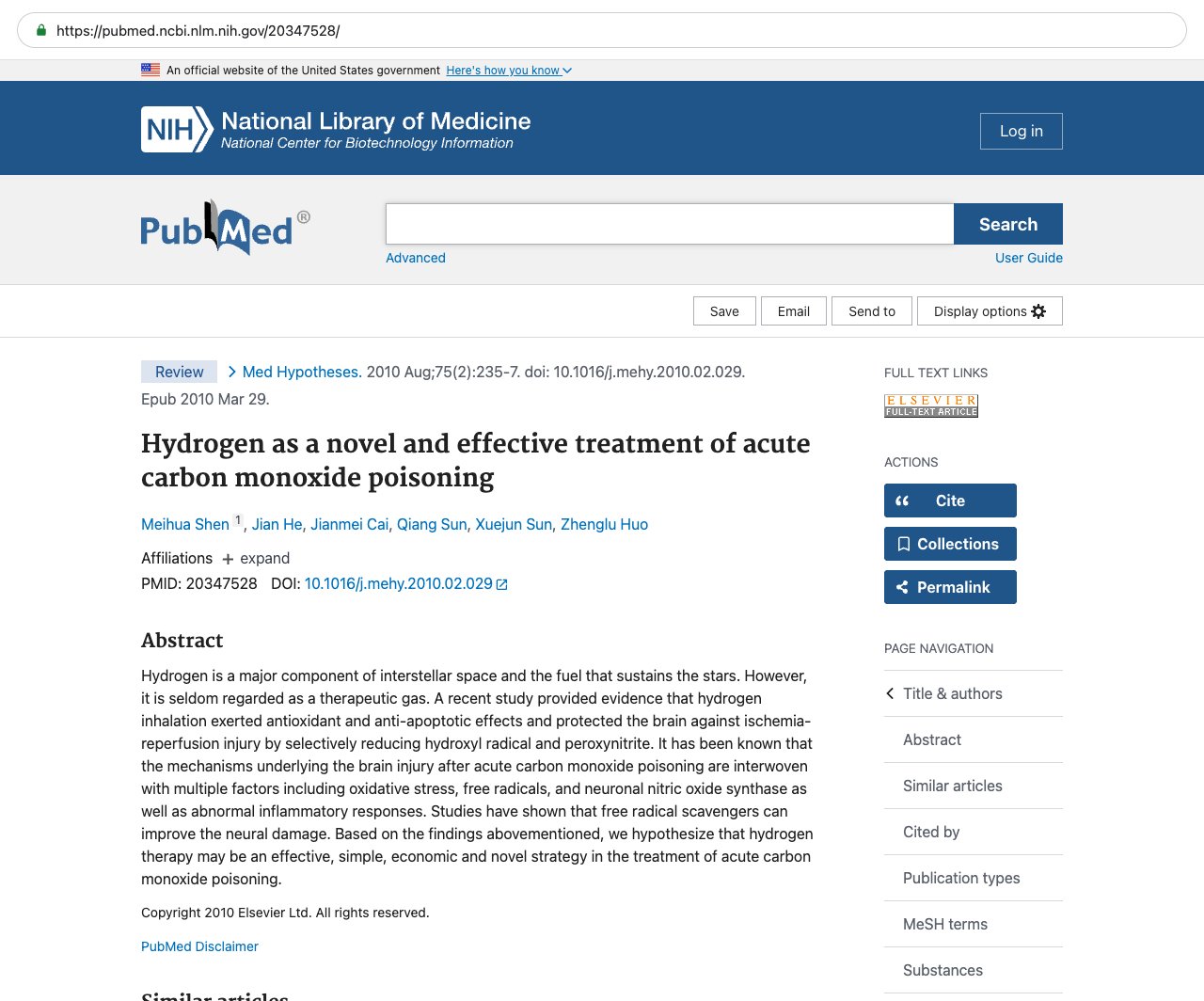 Screenshot — PubMed 20347528