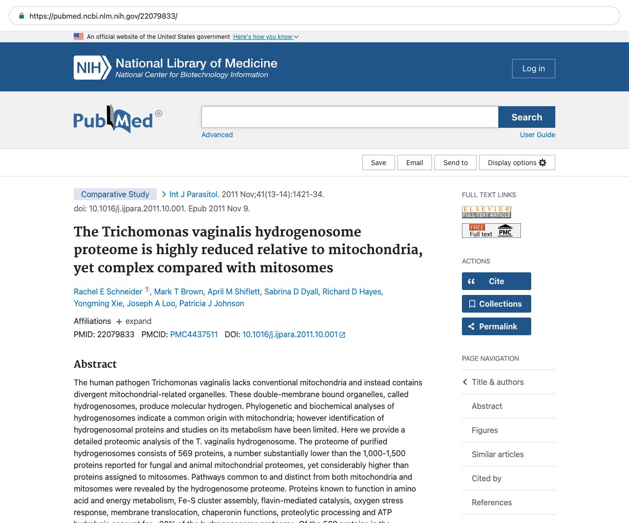 Screenshot — PubMed 22079833