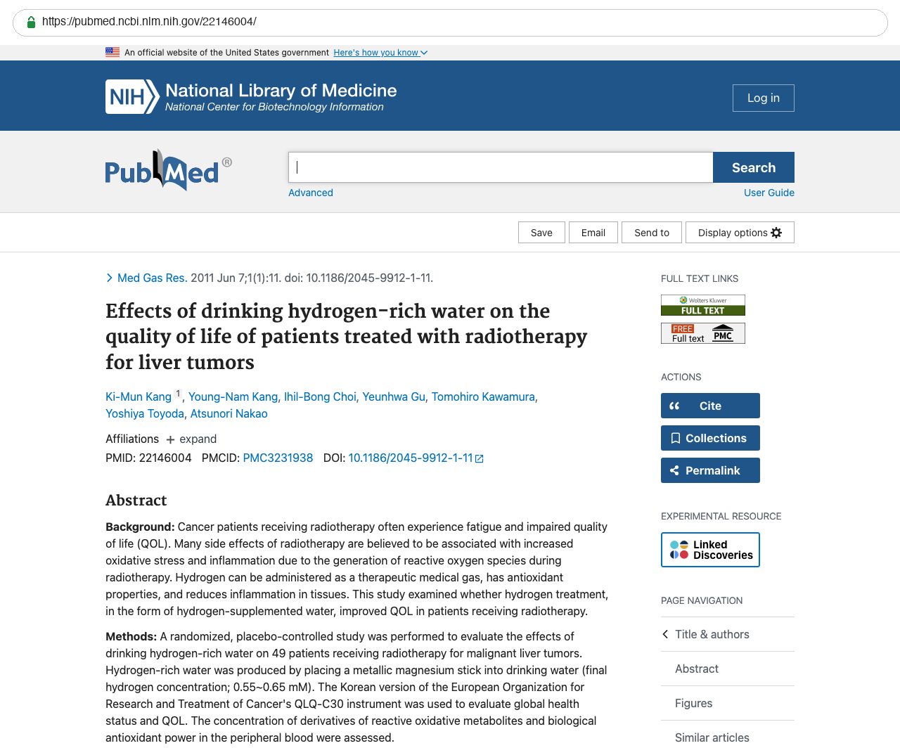 Screenshot — PubMed 22146004