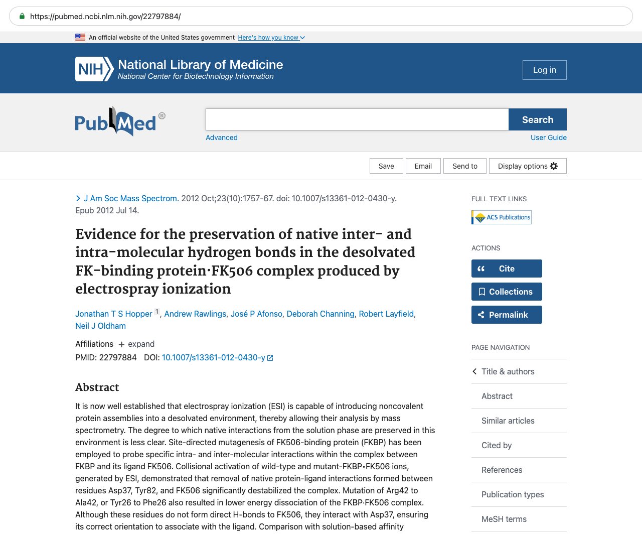 Screenshot — PubMed 22797884