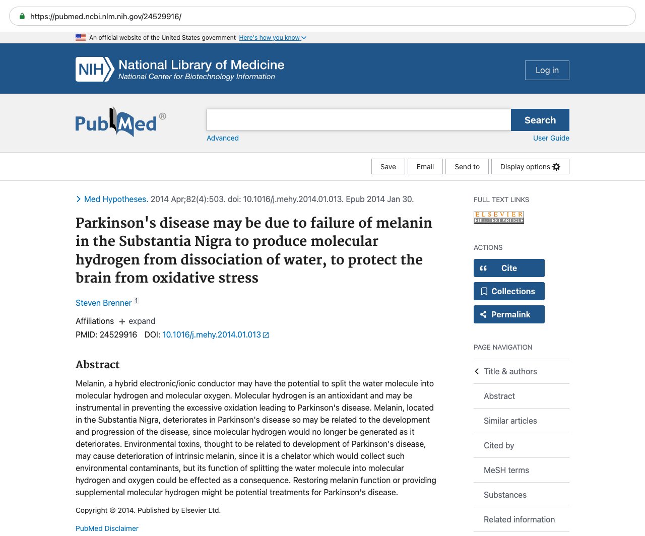 Screenshot — PubMed 24529916