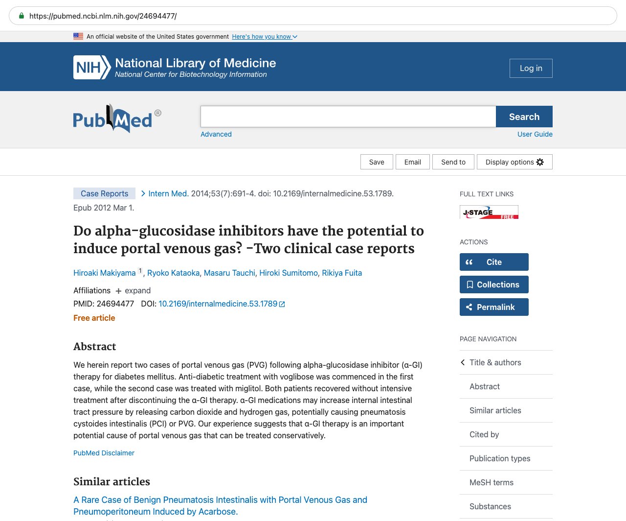 Screenshot — PubMed 24694477