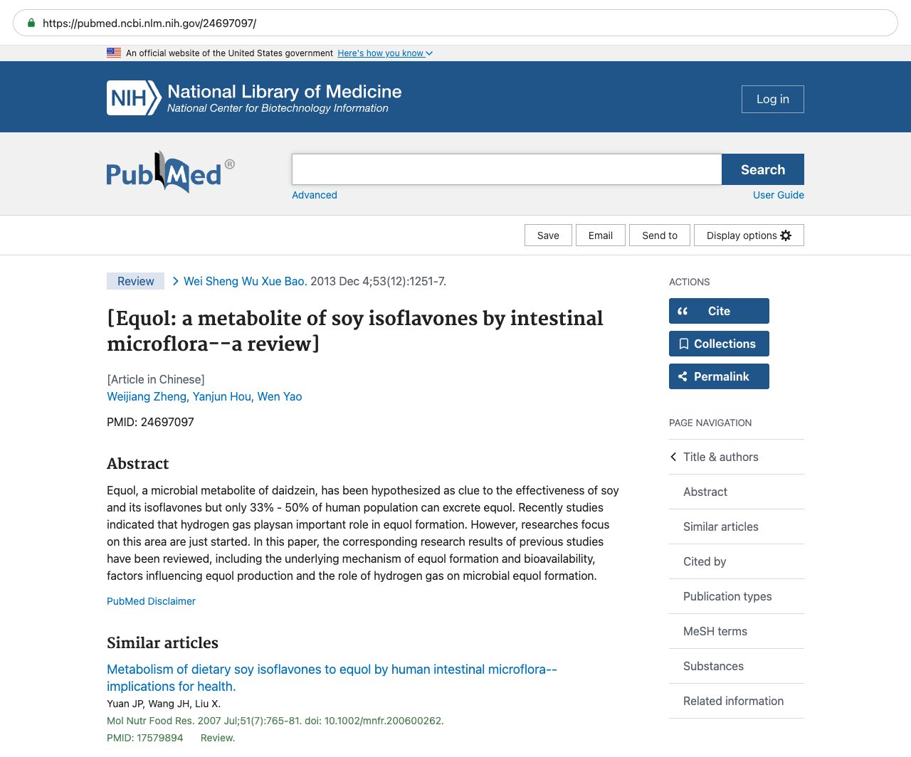 Screenshot — PubMed 24697097