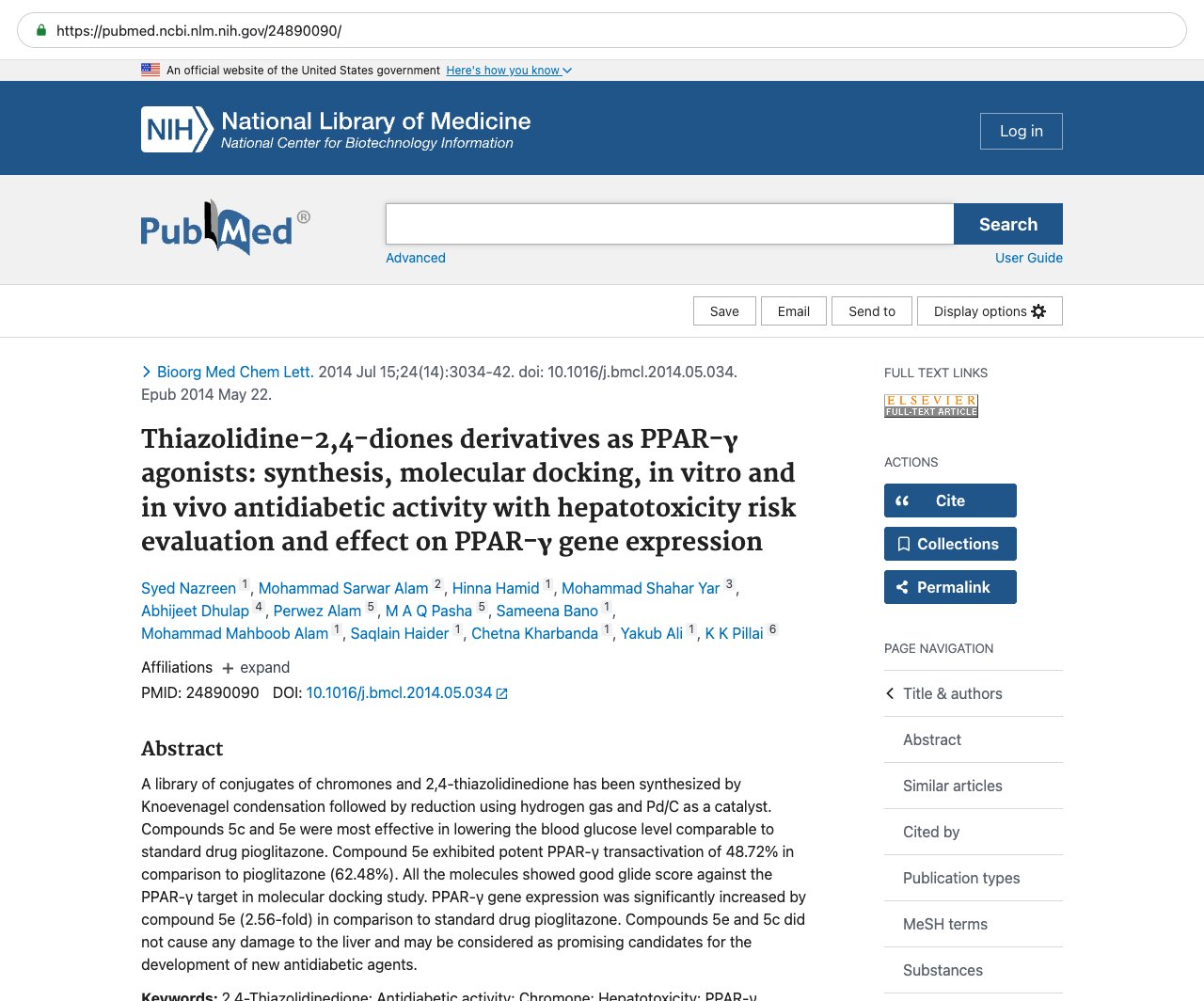 Screenshot — PubMed 24890090
