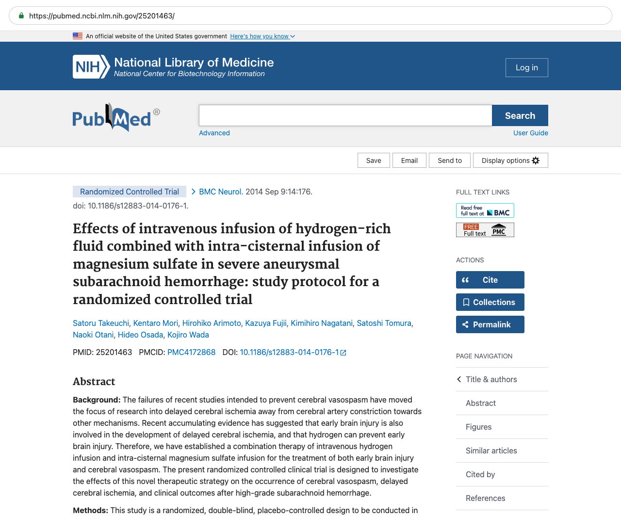Screenshot — PubMed 25201463