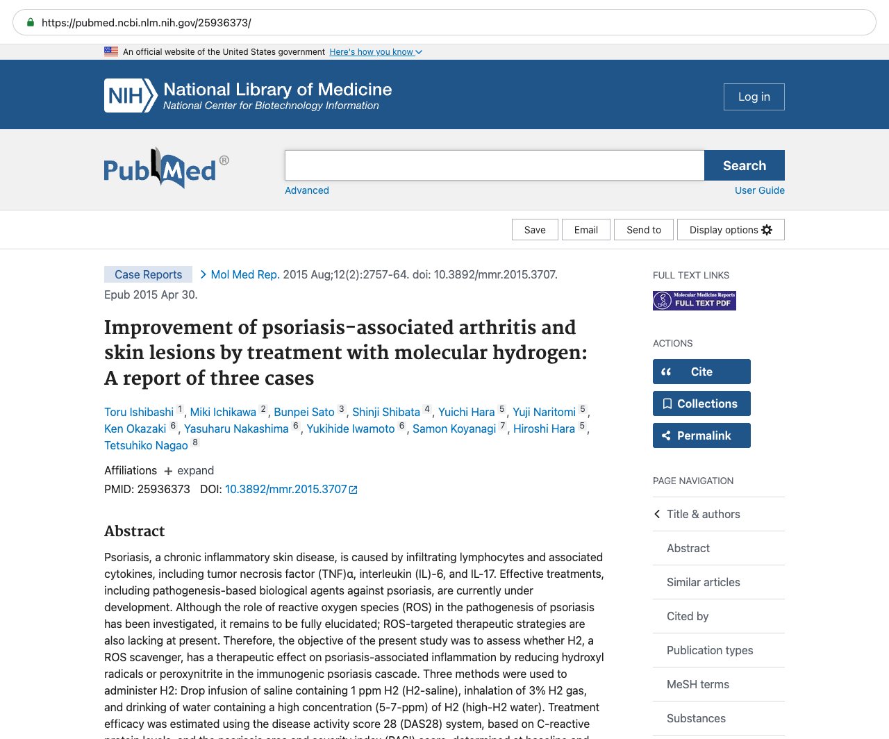 Screenshot — PubMed 25936373