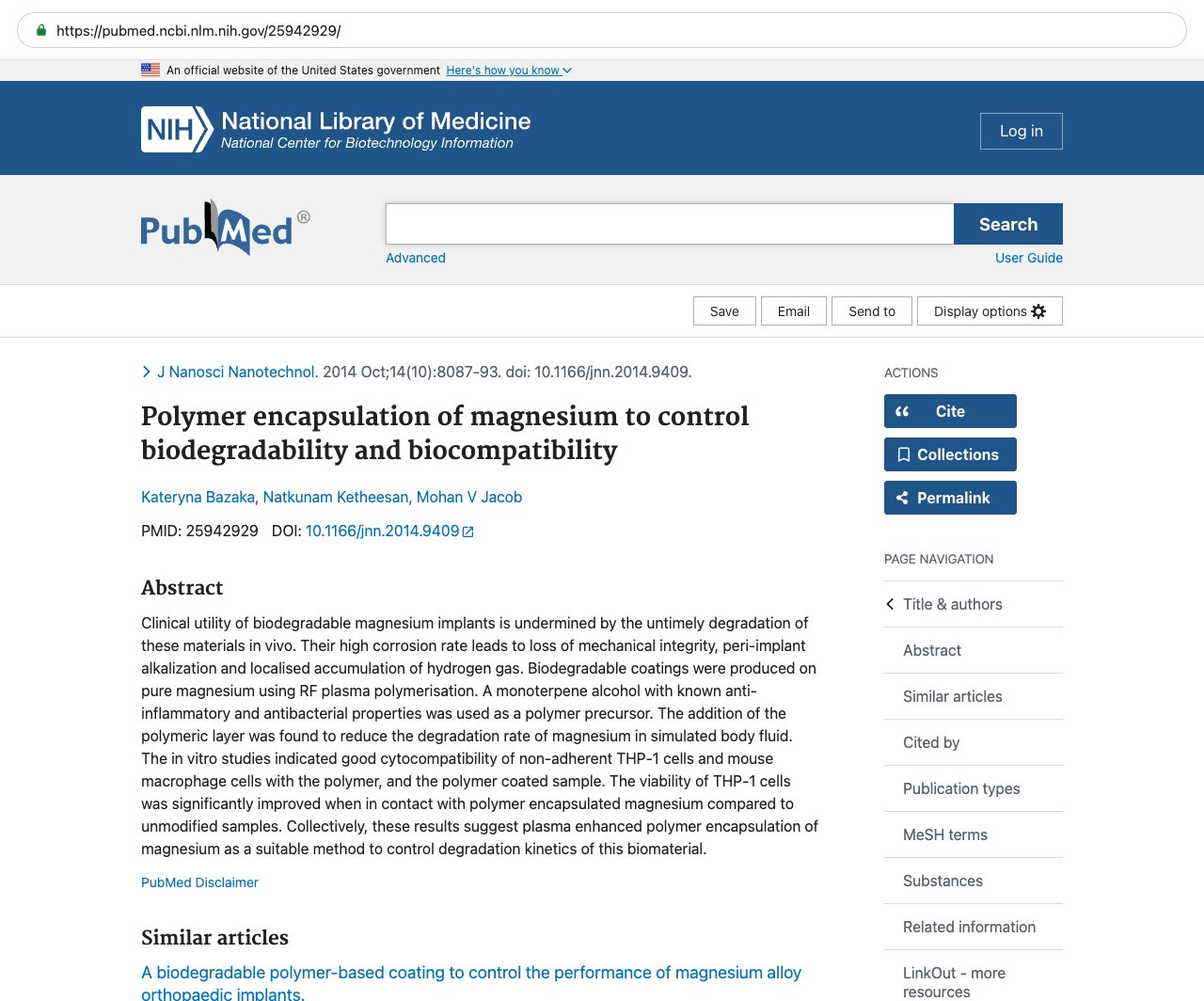 Screenshot — PubMed 25942929