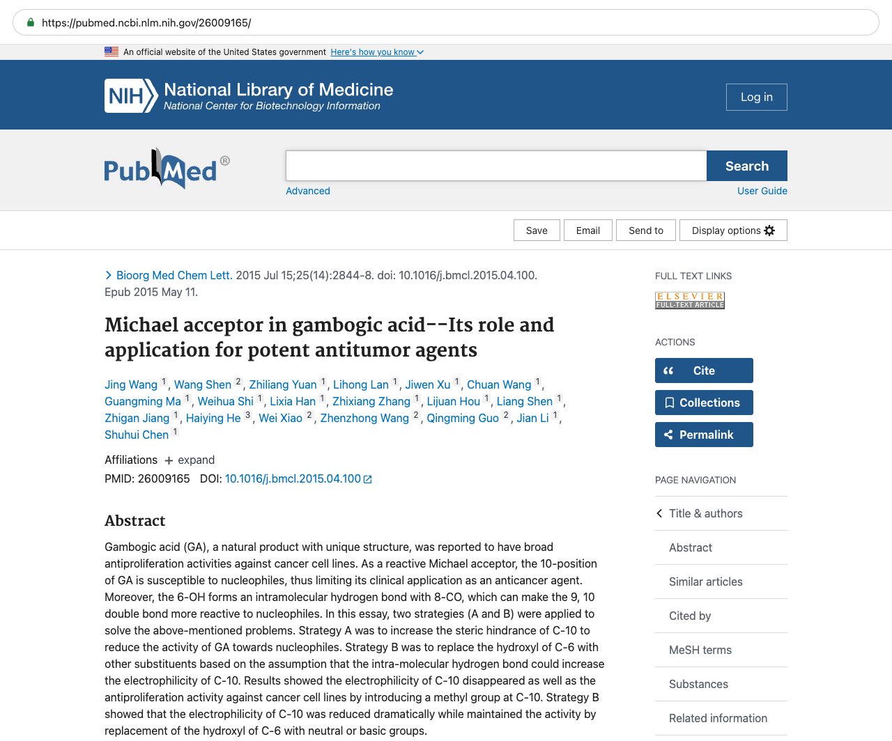 Screenshot — PubMed 26009165
