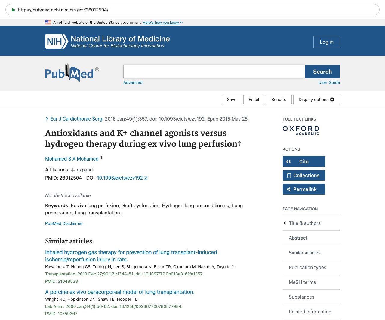 Screenshot — PubMed 26012504