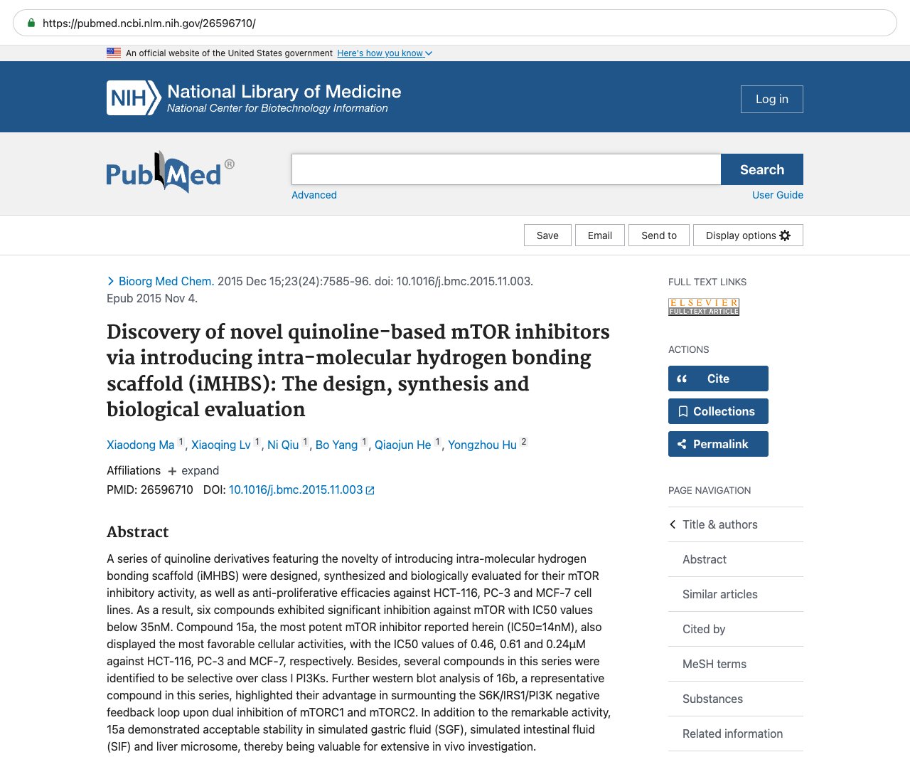 Screenshot — PubMed 26596710