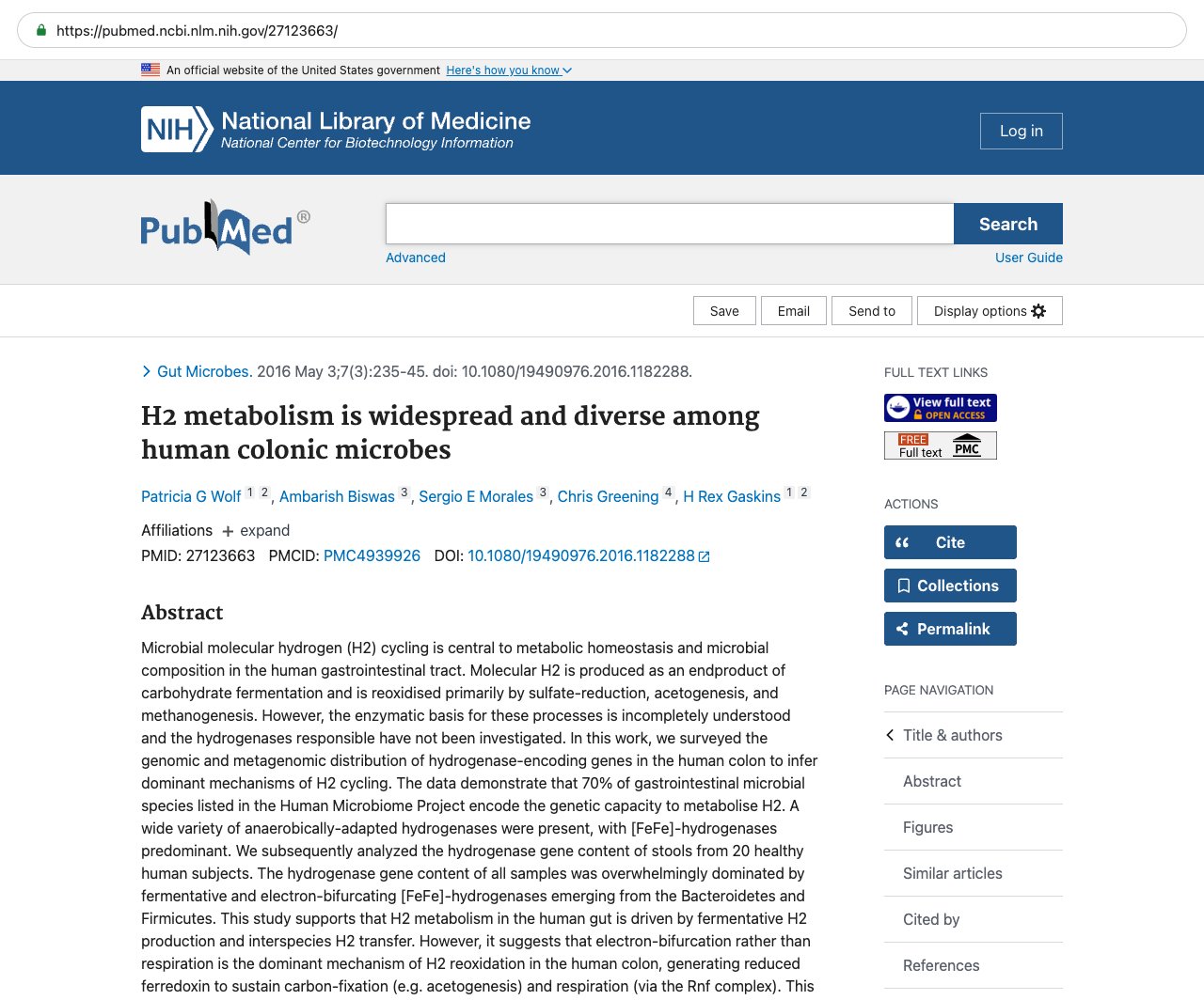 Screenshot — PubMed 27123663
