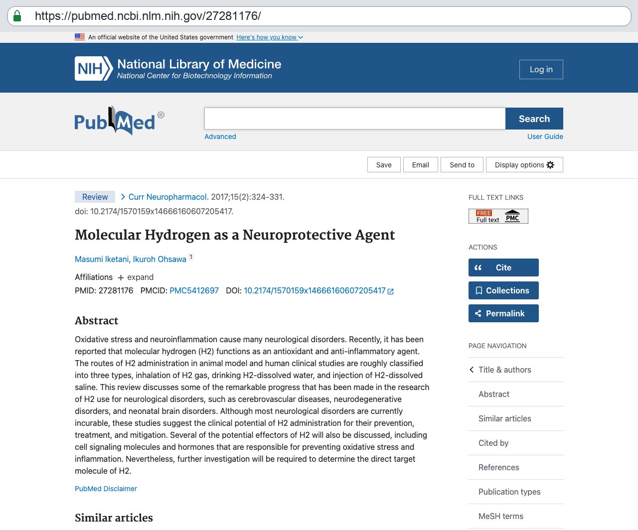 Screenshot — PubMed 27281176