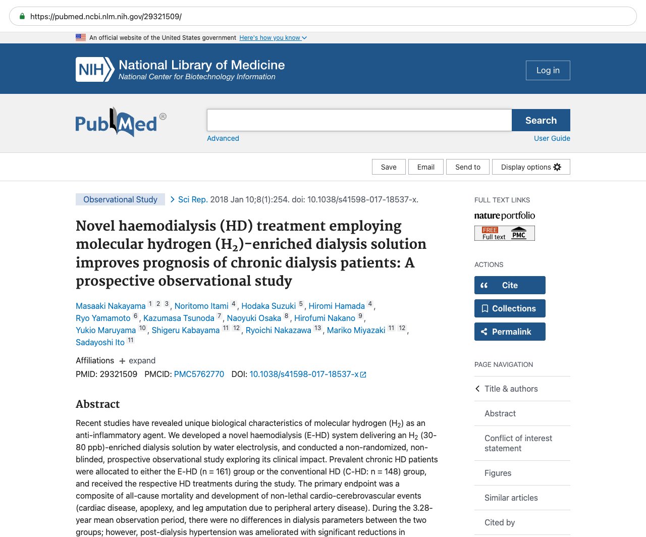 Screenshot — PubMed 29321509