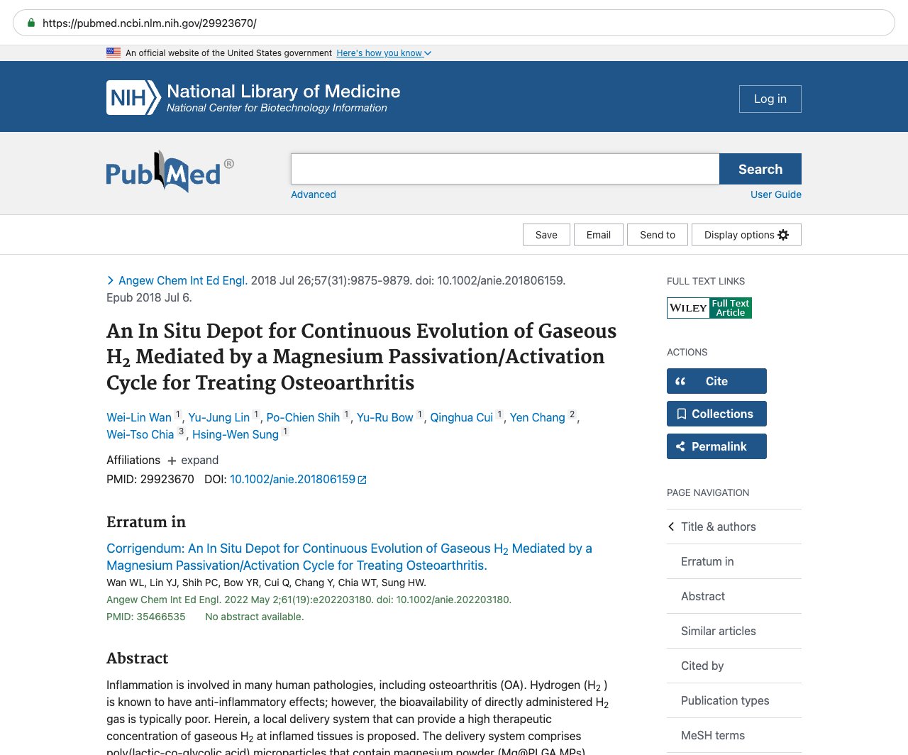 Screenshot — PubMed 29923670