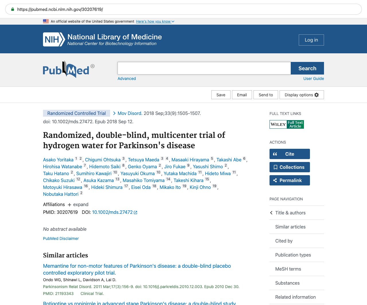 Screenshot — PubMed 30207619