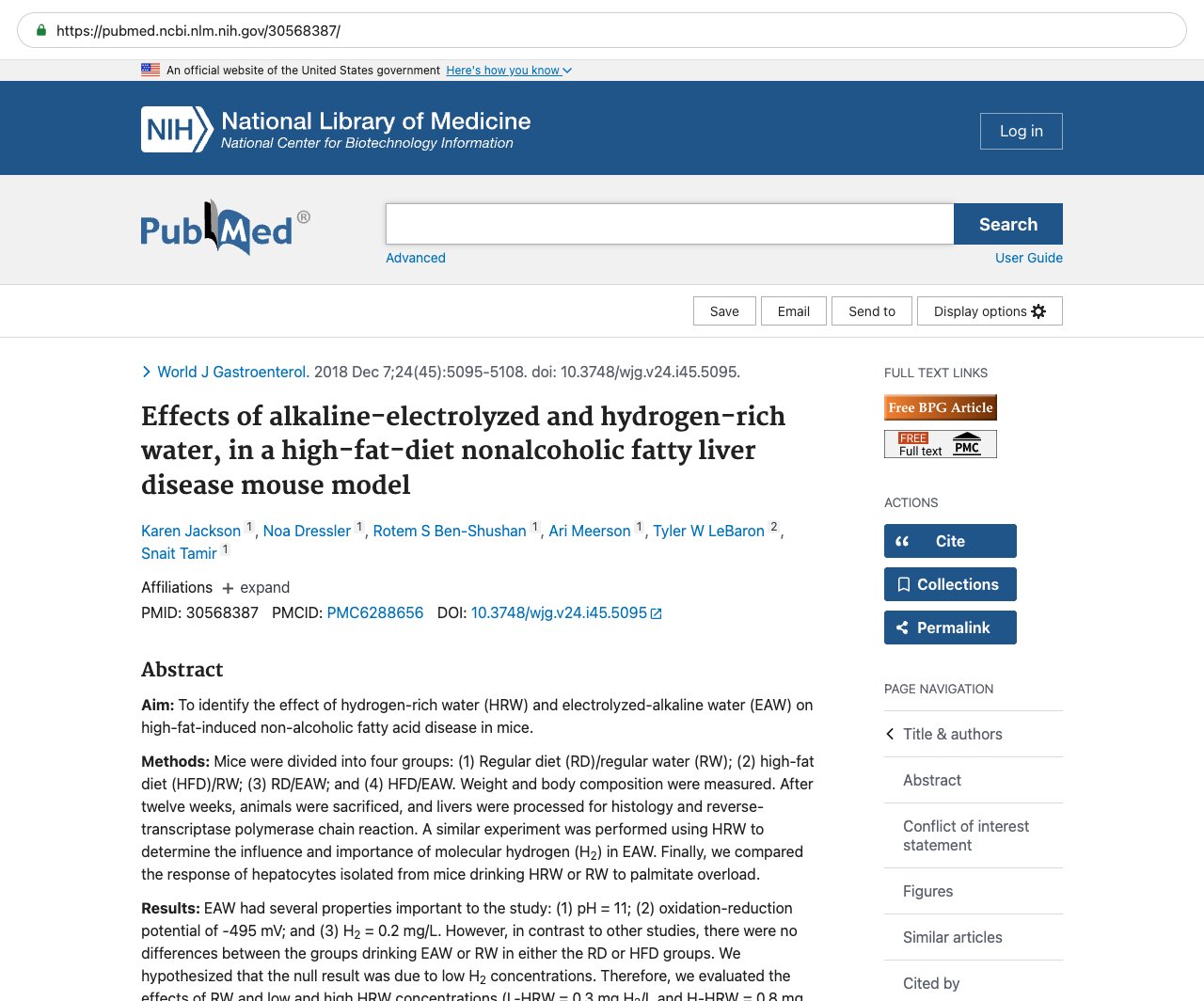 Screenshot — PubMed 30568387