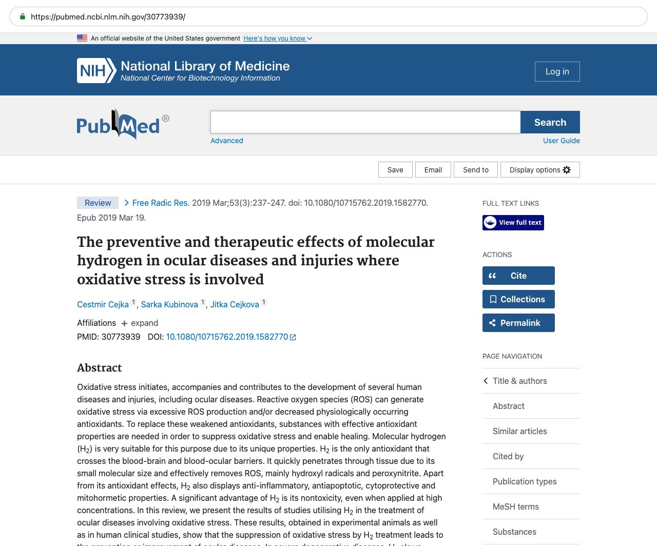Screenshot — PubMed 30773939
