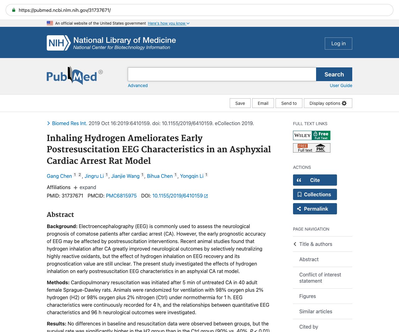 Screenshot — PubMed 31737671