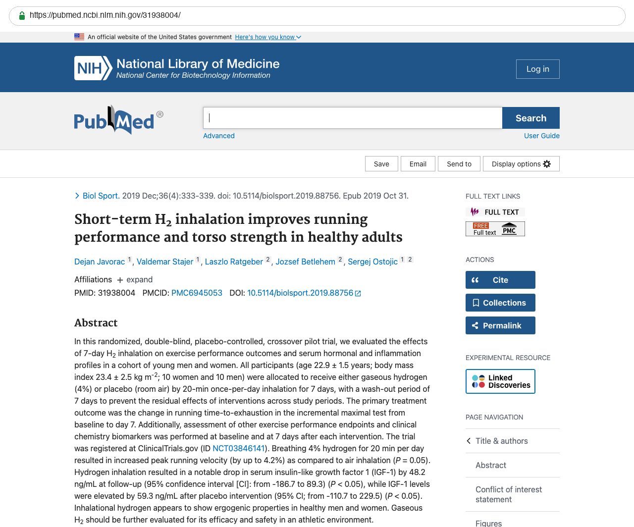 Screenshot — PubMed 31938004
