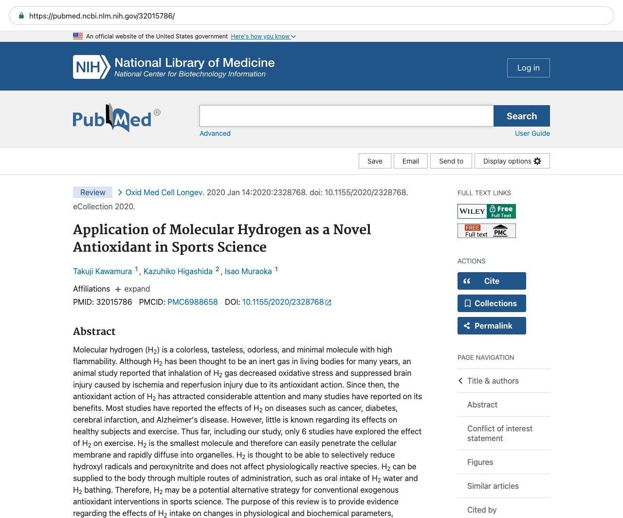 Screenshot — PubMed 32015786