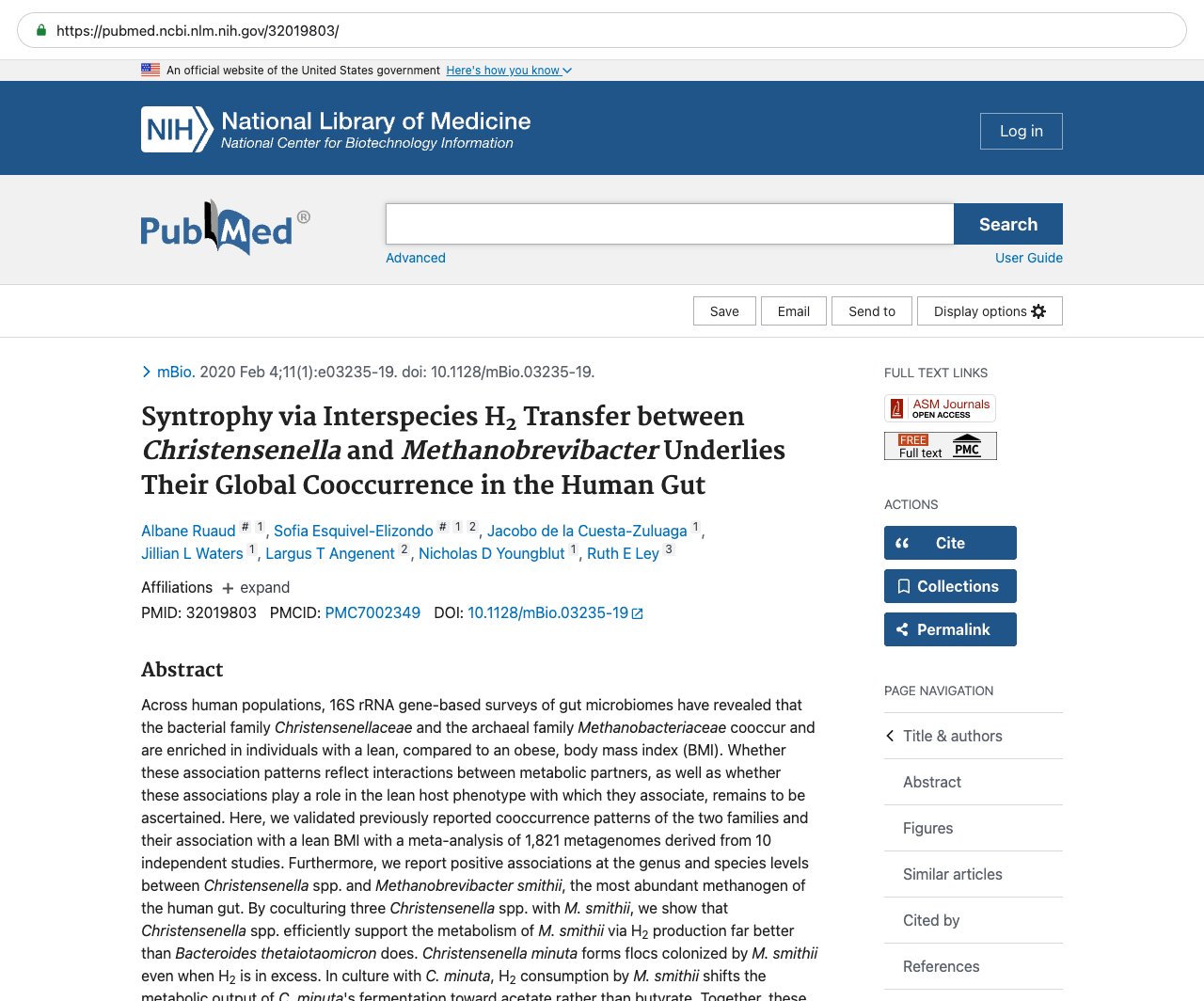 Screenshot — PubMed 32019803