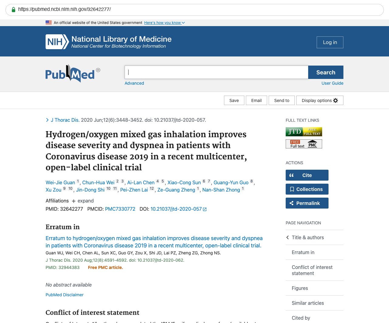 Screenshot — PubMed 32642277