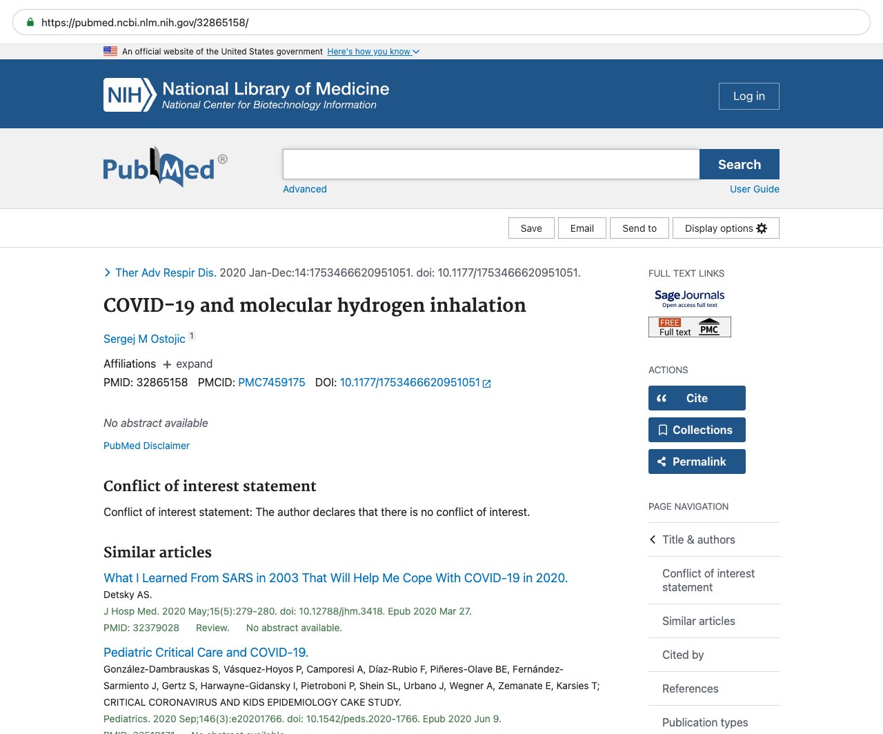 Screenshot — PubMed 32865158