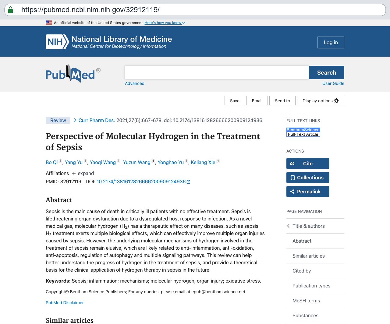 Screenshot — PubMed 32912119