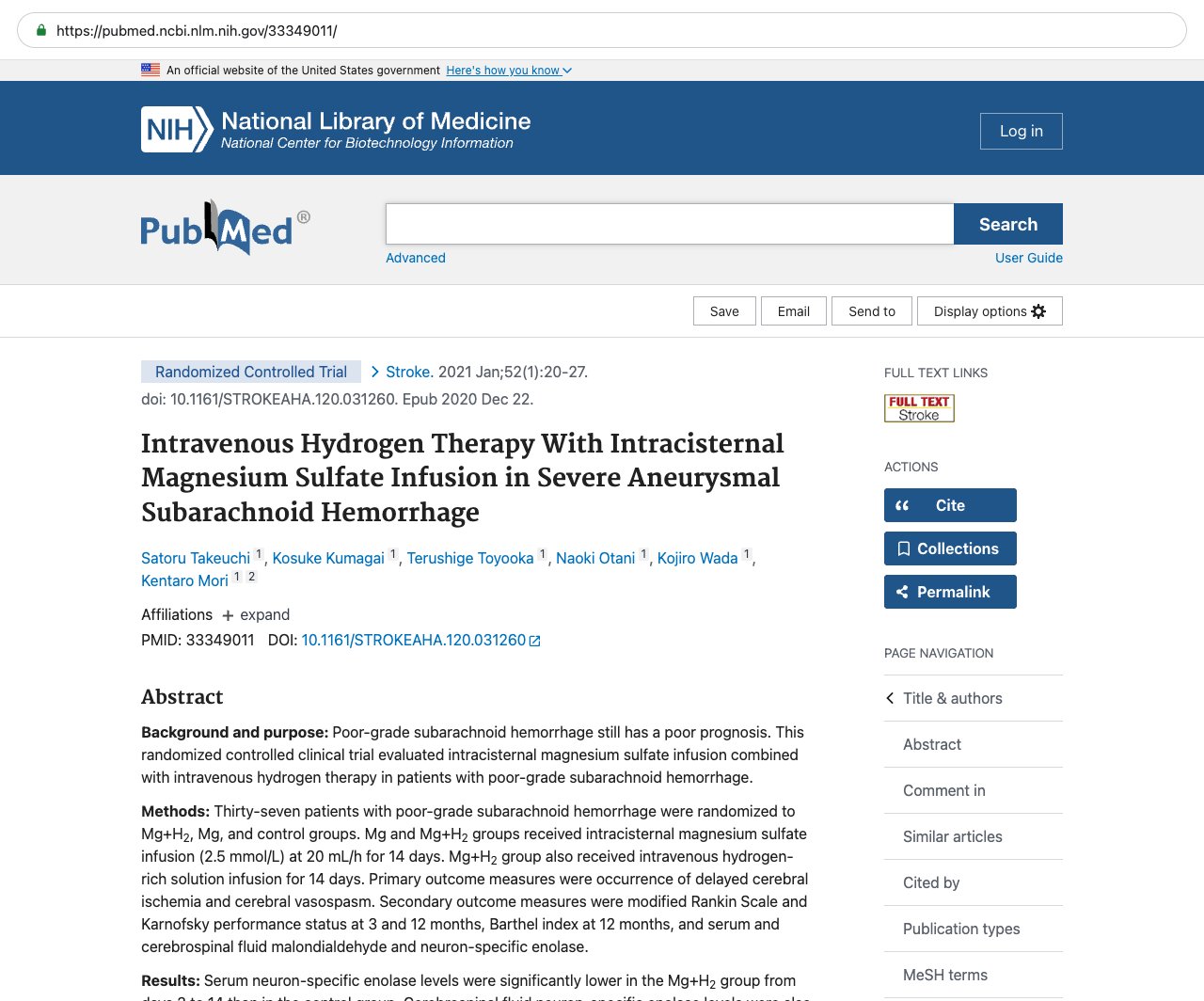 Screenshot — PubMed 33349011