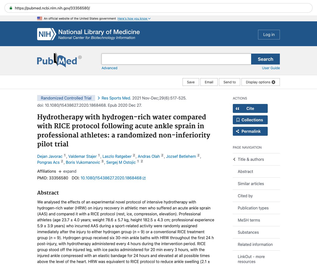 Screenshot — PubMed 33356580