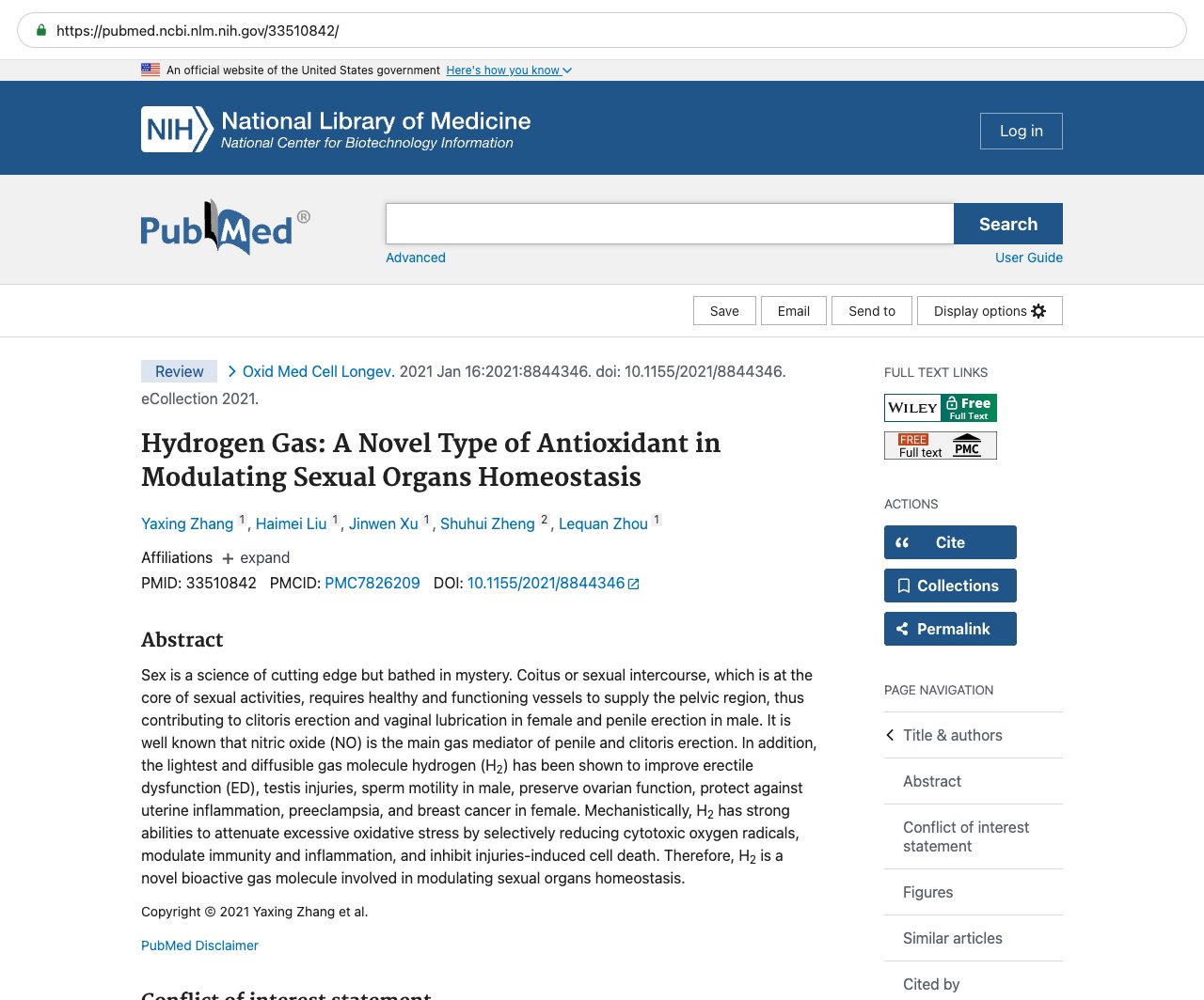 Screenshot — PubMed 33510842