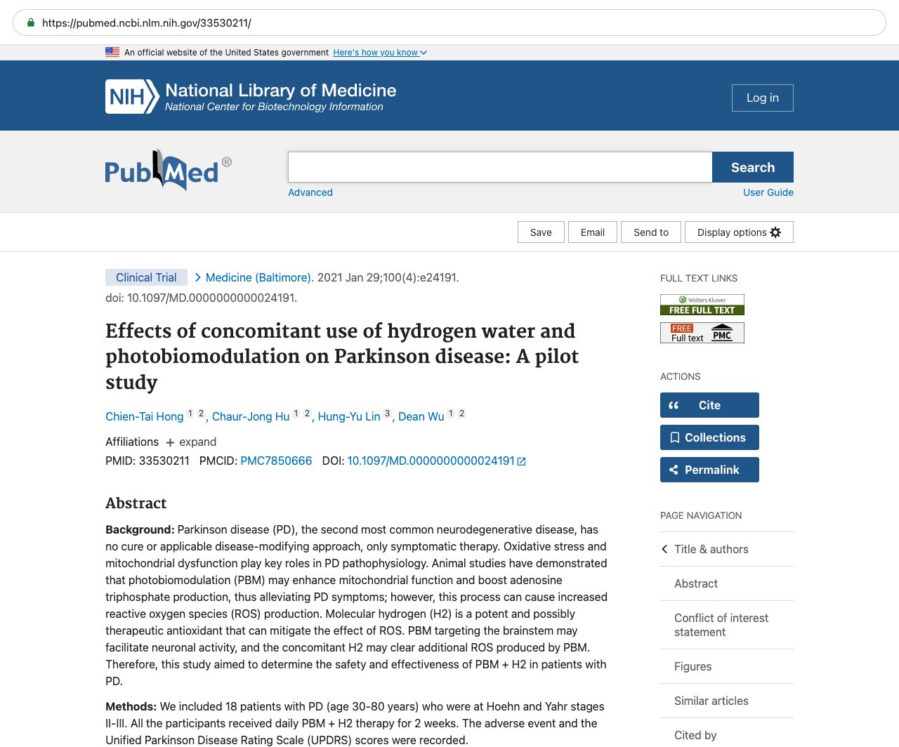 Screenshot — PubMed 33530211