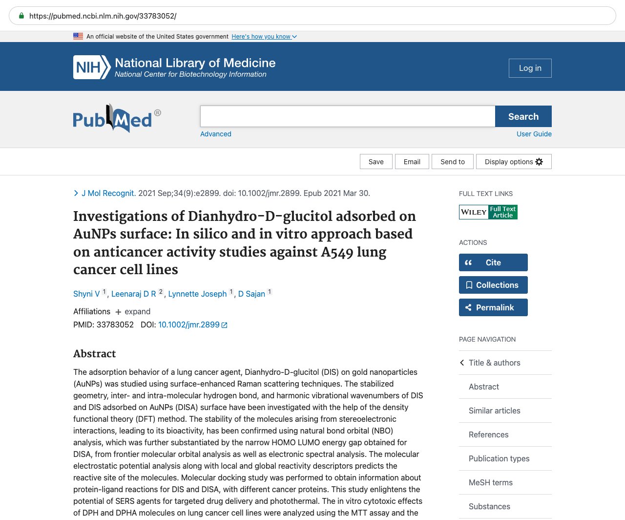Screenshot — PubMed 33783052