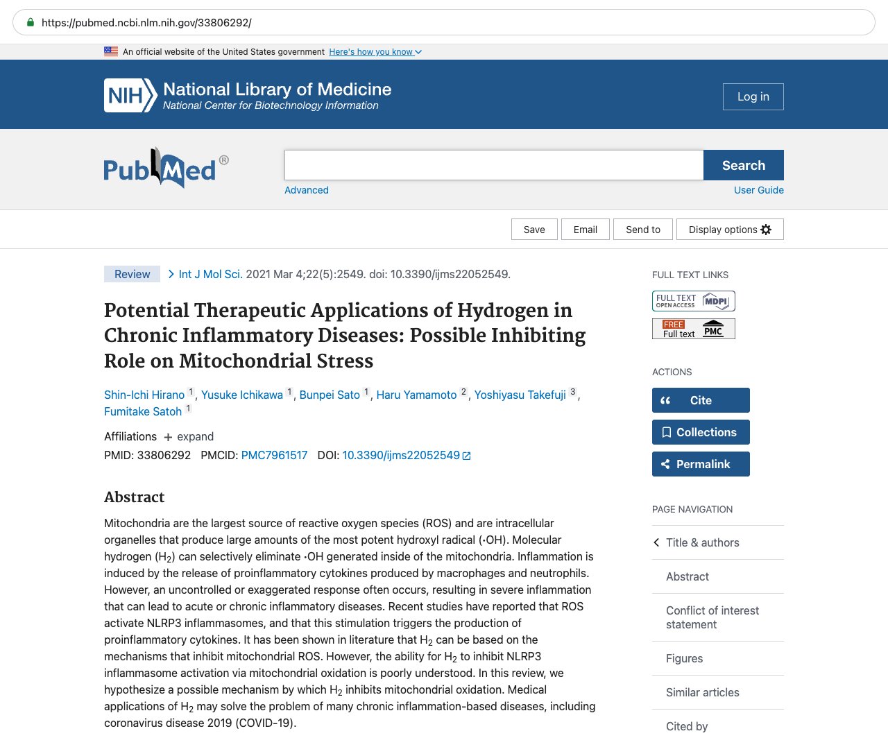 Screenshot — PubMed 33806292