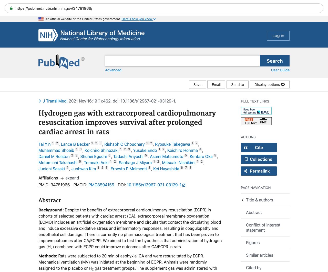 Screenshot — PubMed 34781966