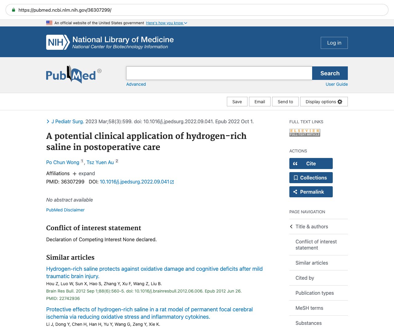 Screenshot — PubMed 36307299