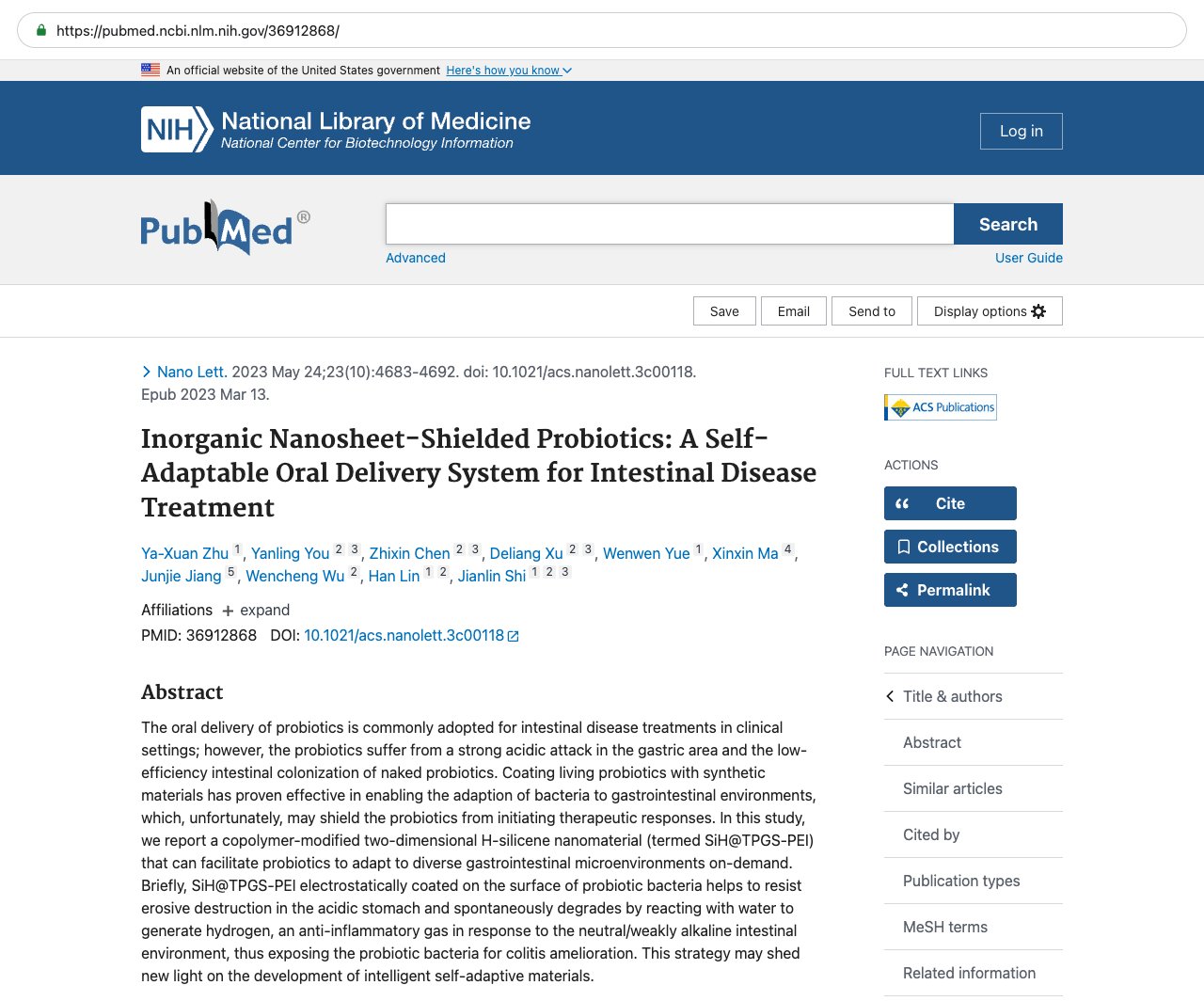 Screenshot — PubMed 36912868