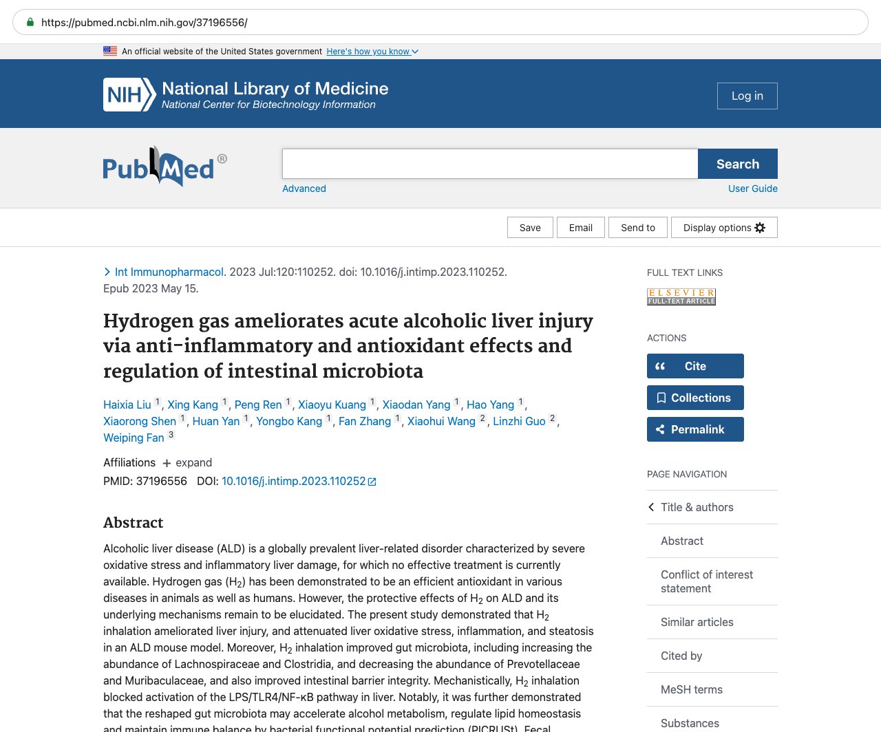 Screenshot — PubMed 37196556
