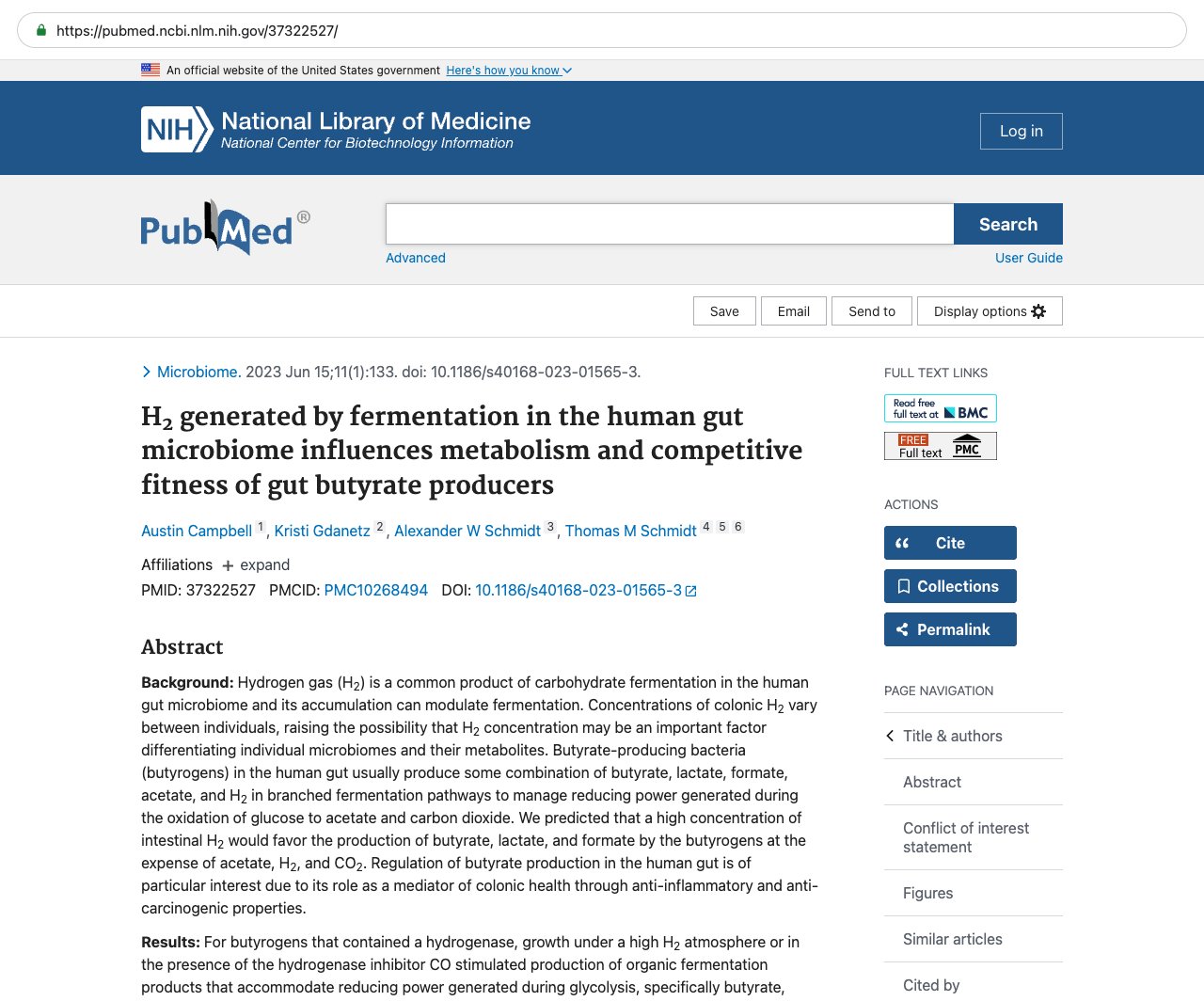 Screenshot — PubMed 37322527
