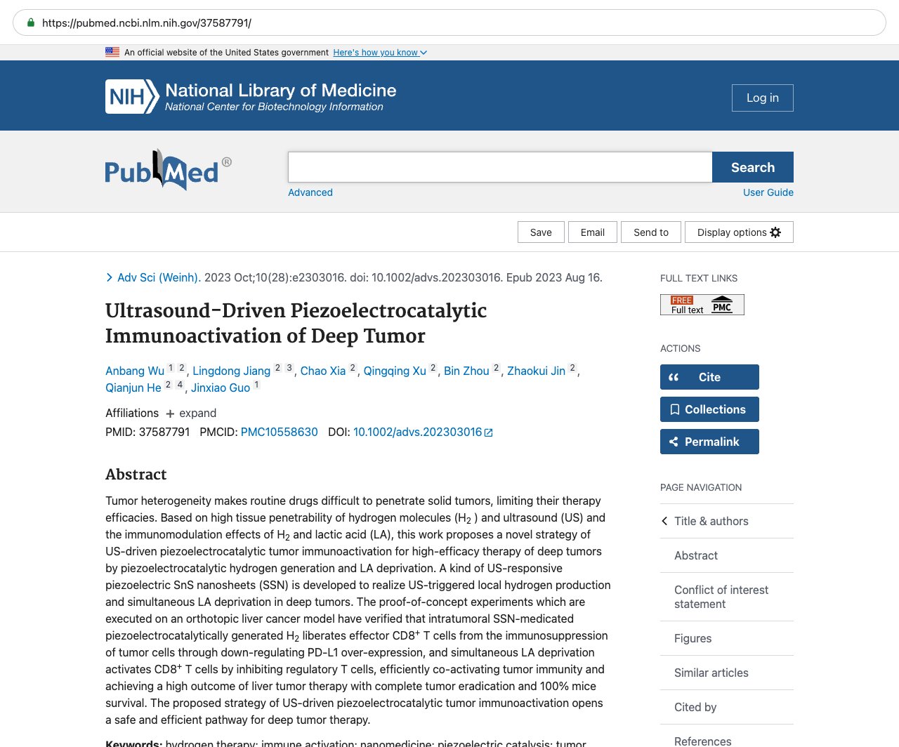 Screenshot — PubMed 37587791